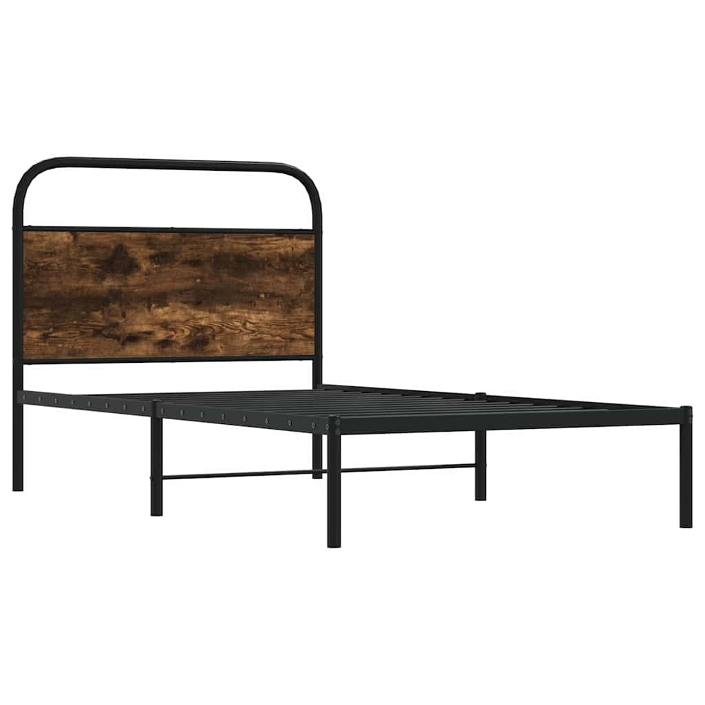 sengeramme 107x203 cm uden madras konstrueret træ røget eg