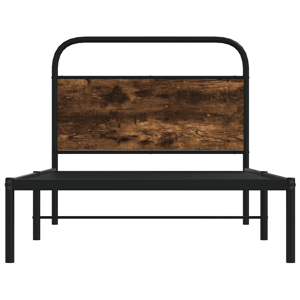 sengeramme 107x203 cm uden madras konstrueret træ røget eg