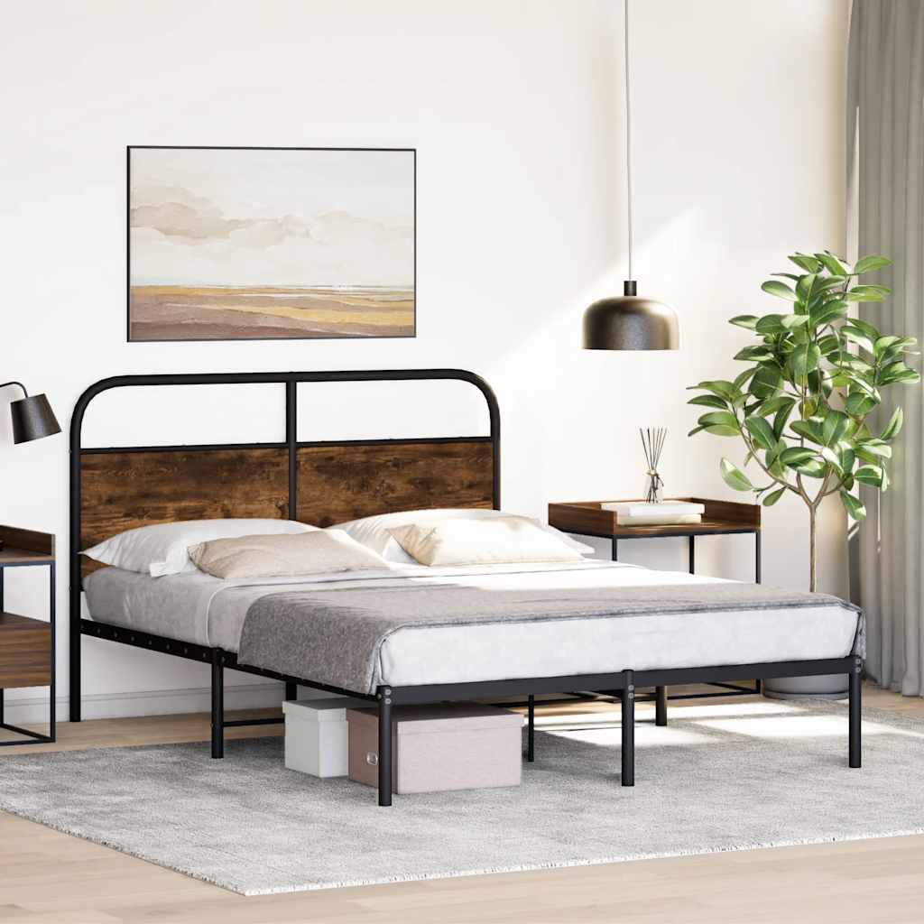 sengeramme 120x190 cm uden madras konstrueret træ røget eg