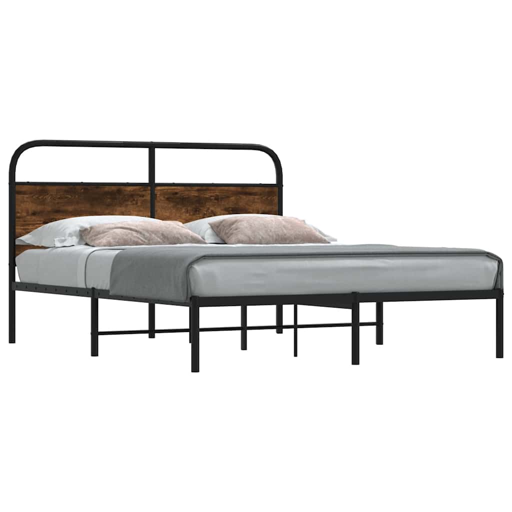 sengeramme 120x190 cm uden madras konstrueret træ røget eg