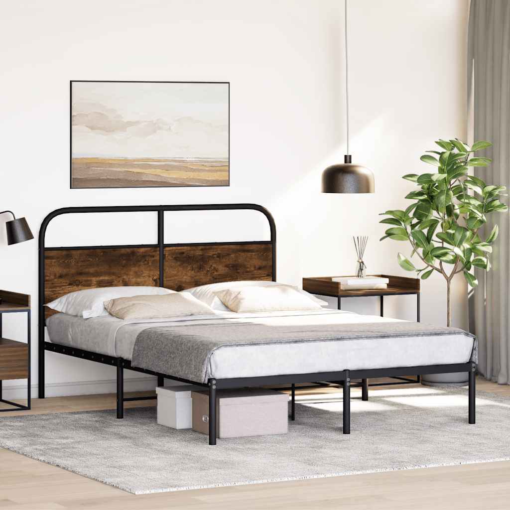 sengeramme 120x200 cm uden madras konstrueret træ røget eg