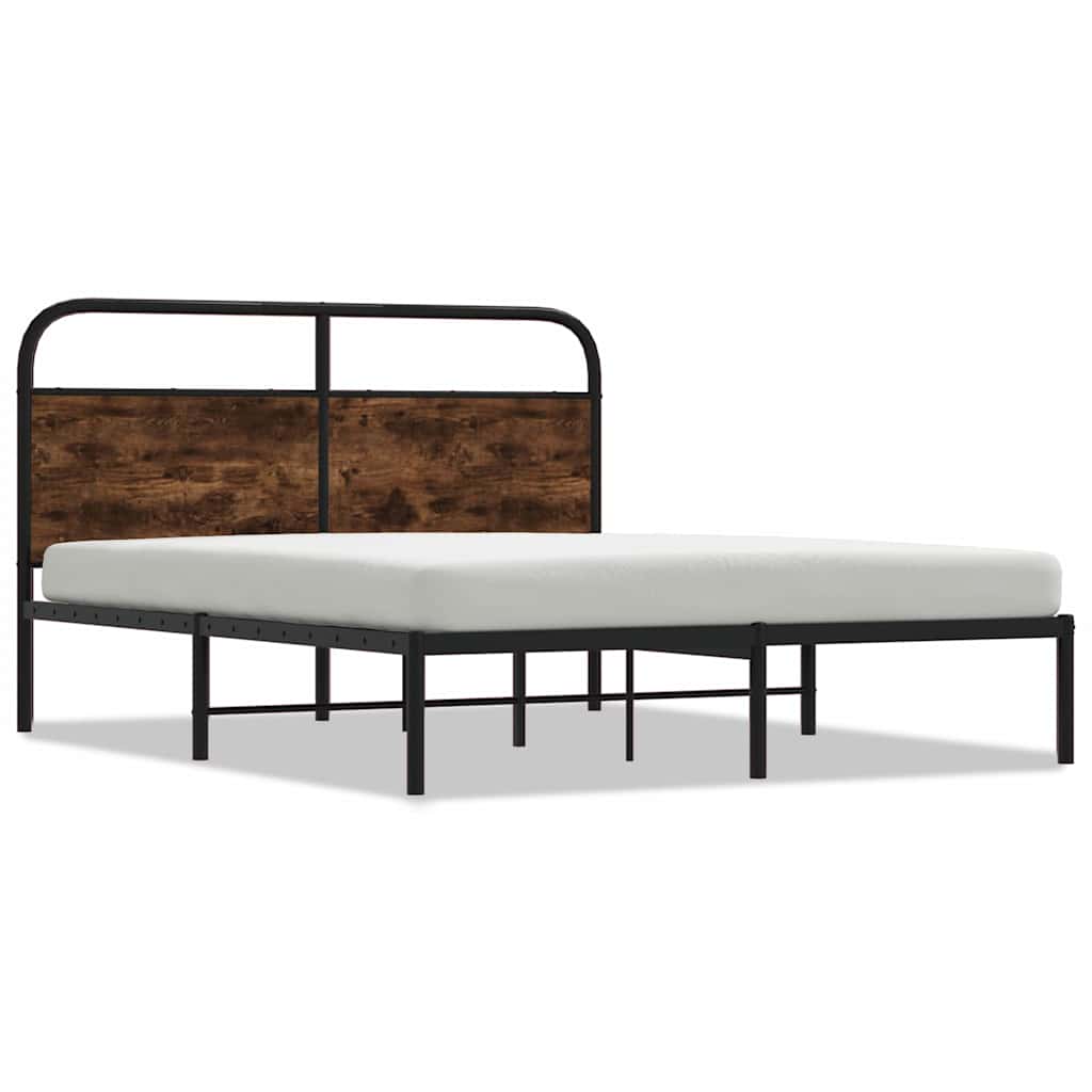 sengeramme 150x200 cm uden madras konstrueret træ røget eg