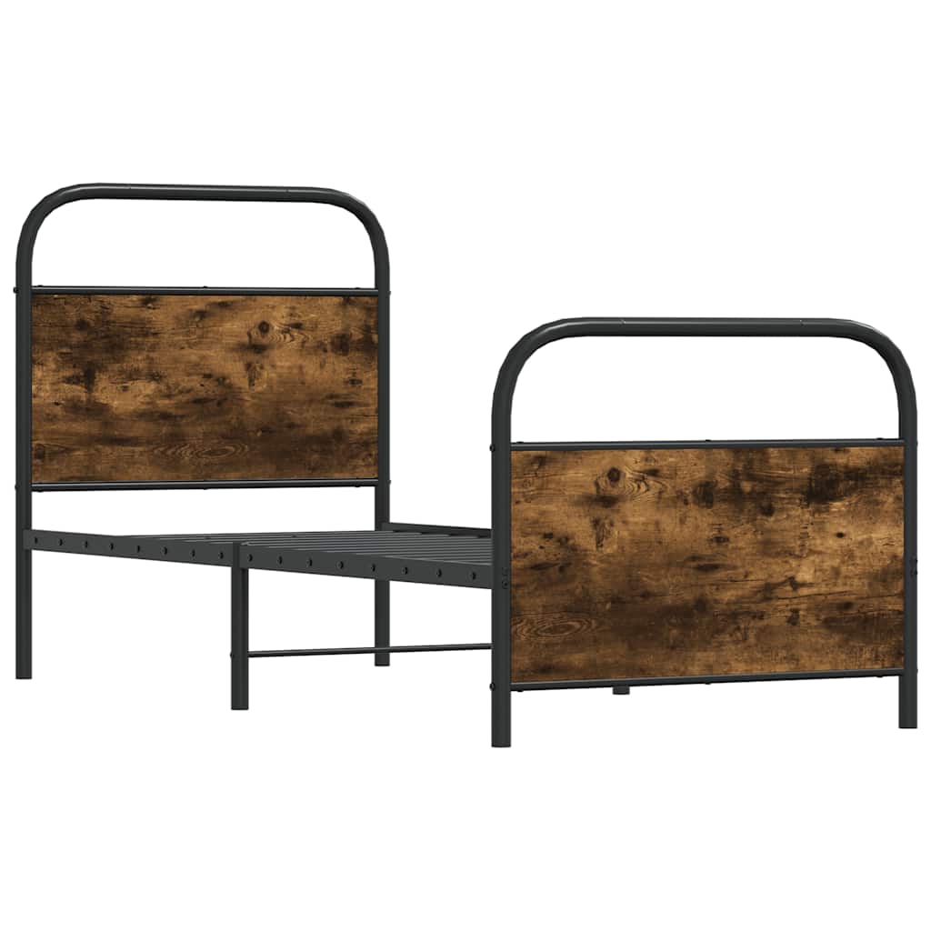 sengeramme 75x190 cm uden madras konstrueret træ røget eg