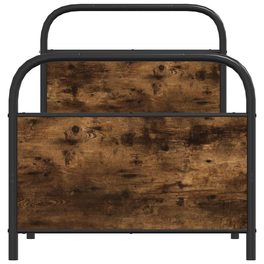 sengeramme 80x200 cm uden madras konstrueret træ røget eg