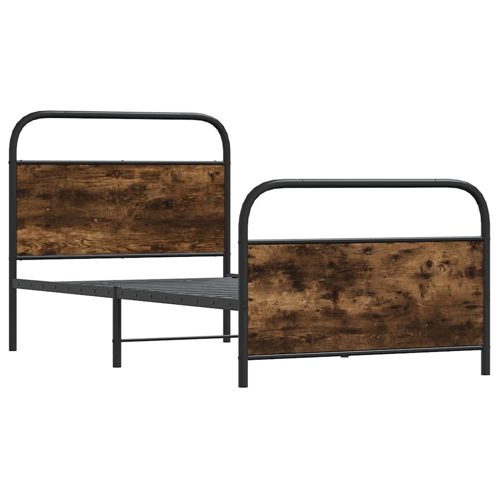 sengeramme 90x190 cm uden madras konstrueret træ røget eg