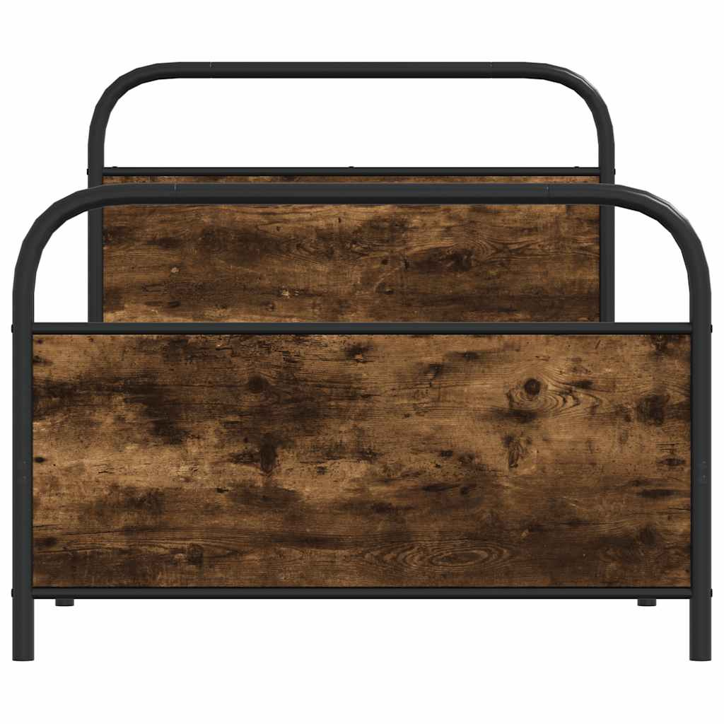 sengeramme 90x190 cm uden madras konstrueret træ røget eg