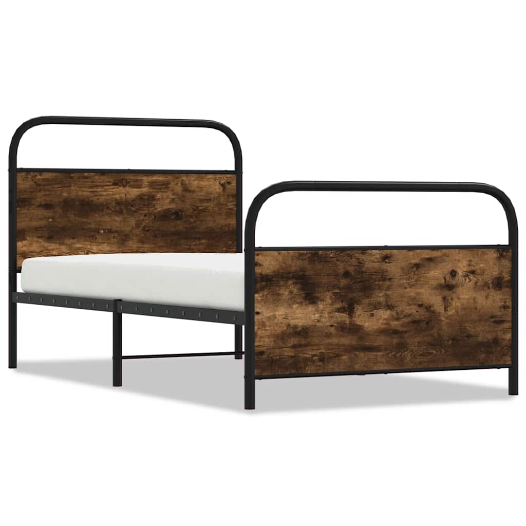 sengeramme 90x200 cm uden madras konstrueret træ røget eg