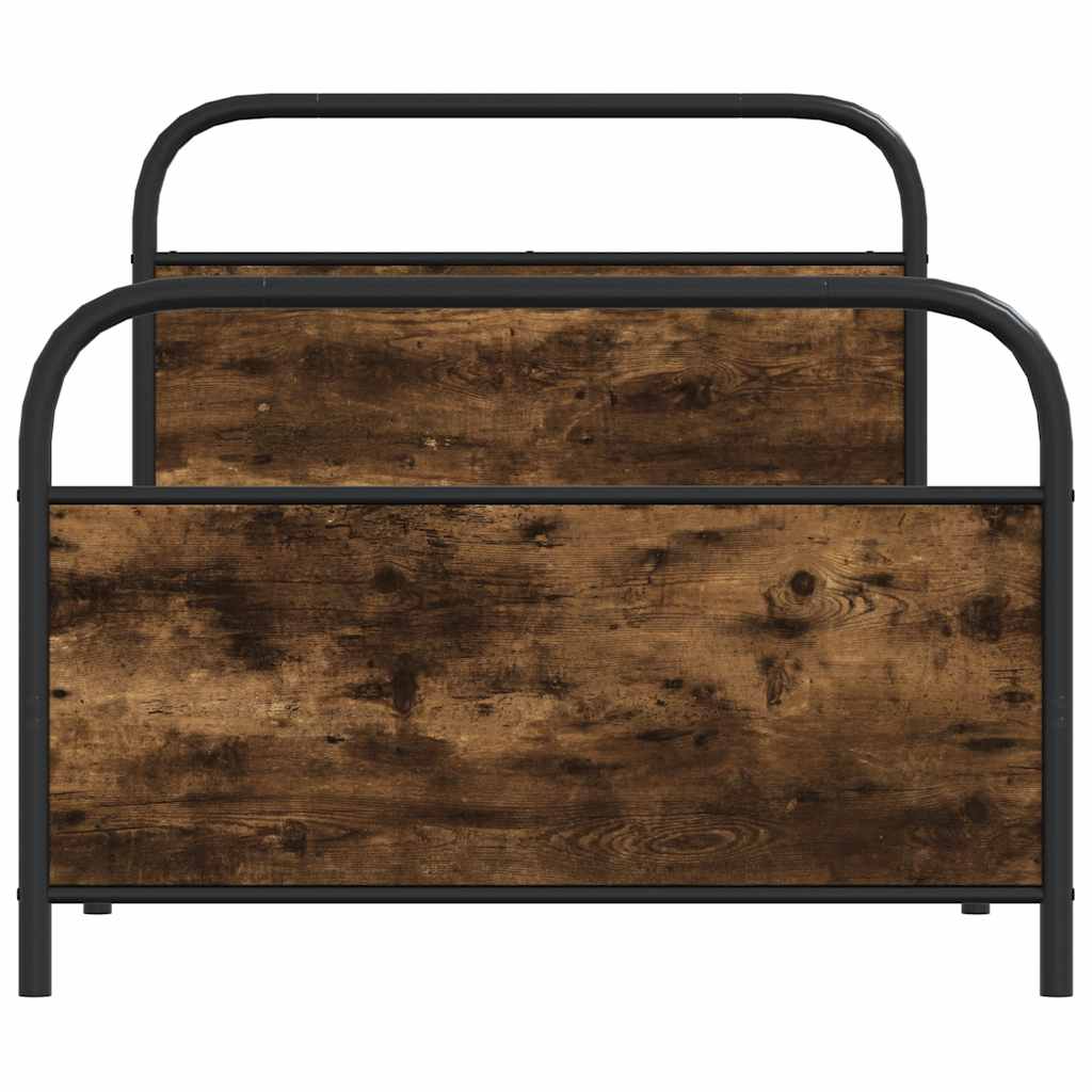 sengeramme 90x200 cm uden madras konstrueret træ røget eg