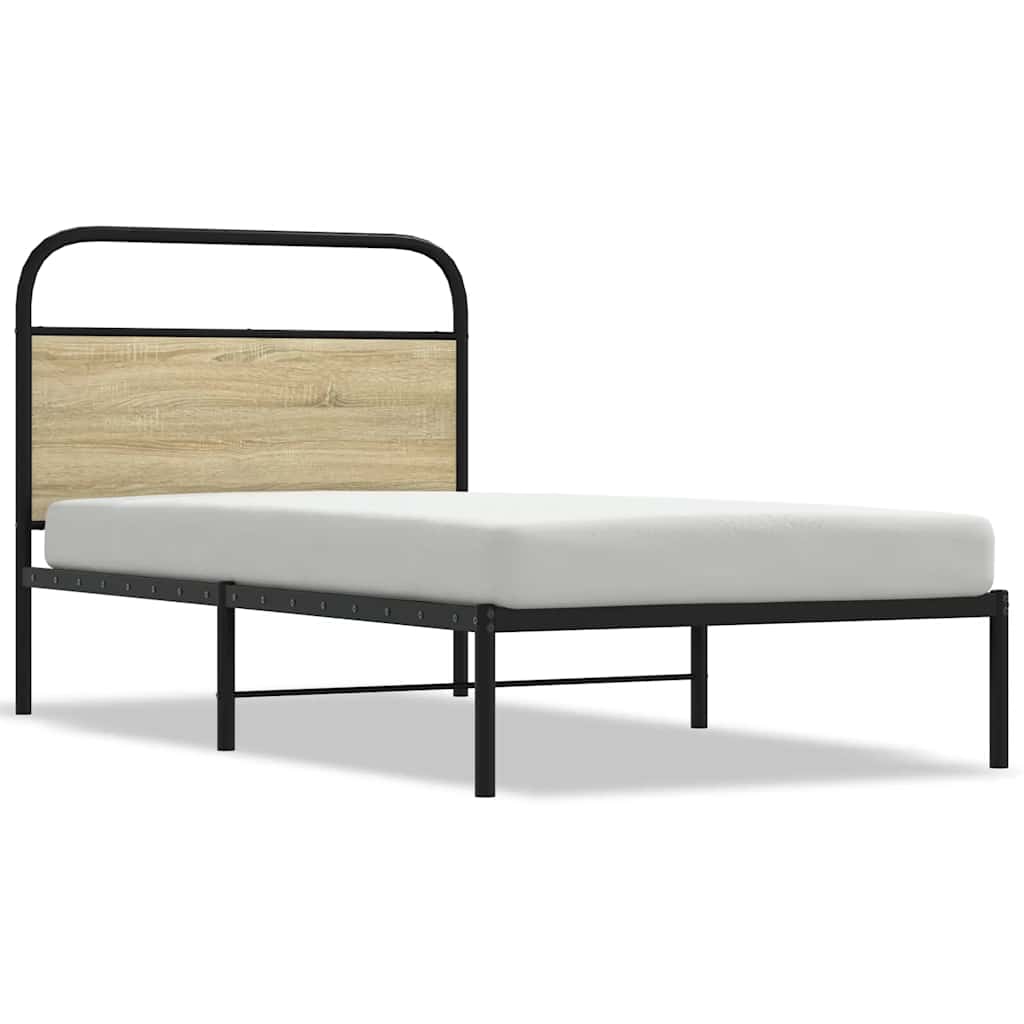 sengeramme 90x200 cm uden madras konstrueret træ sonoma-eg