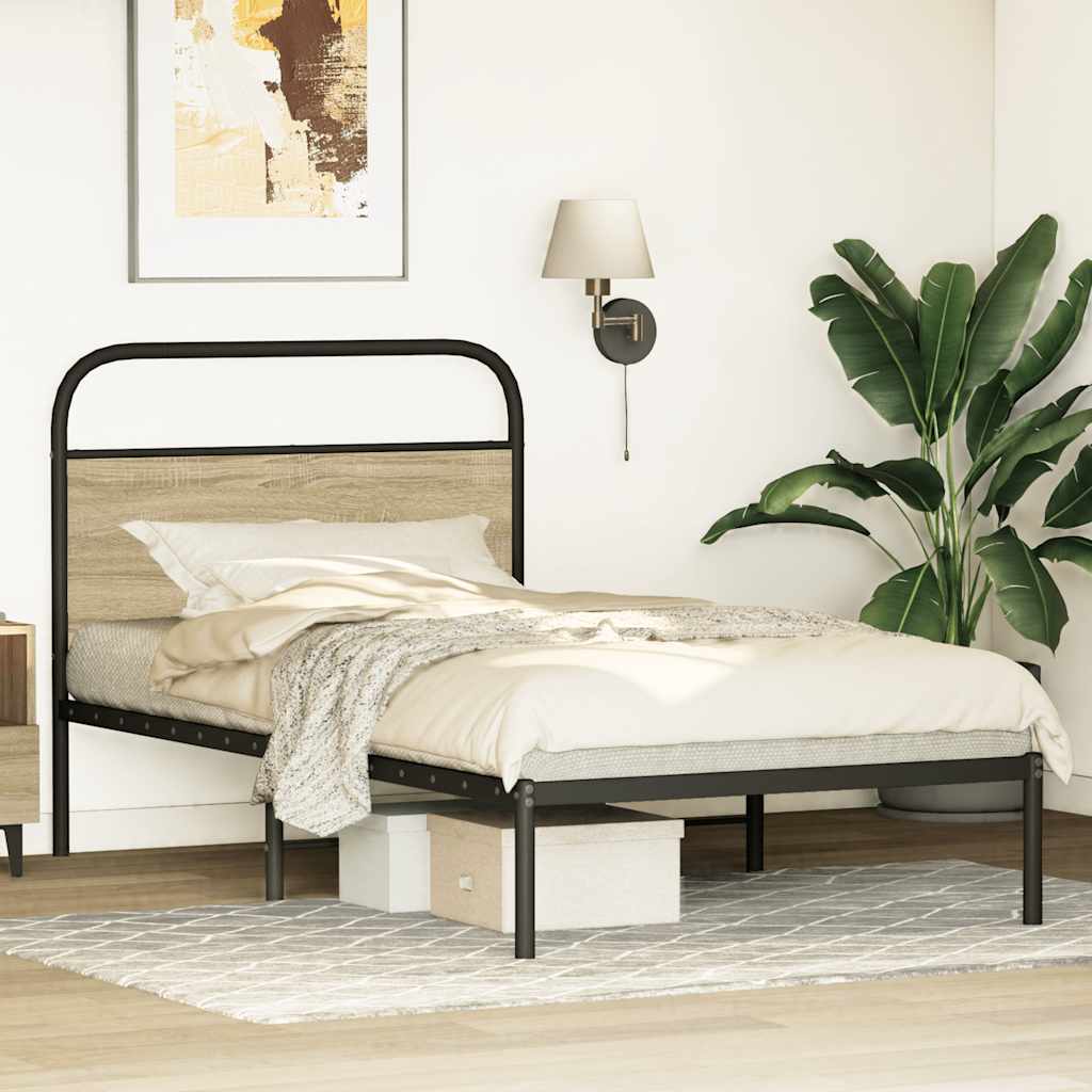 sengeramme 107x203 cm uden madras konstrueret træ sonoma-eg