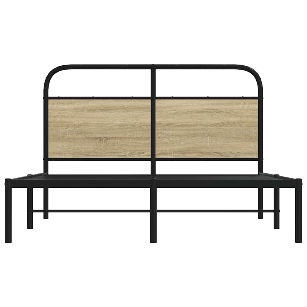 sengeramme 135x190 cm uden madras konstrueret træ sonoma-eg