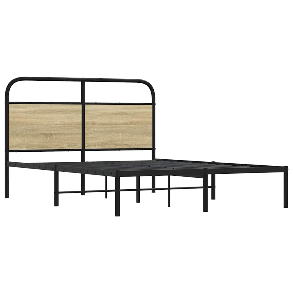 sengeramme 135x190 cm uden madras konstrueret træ sonoma-eg