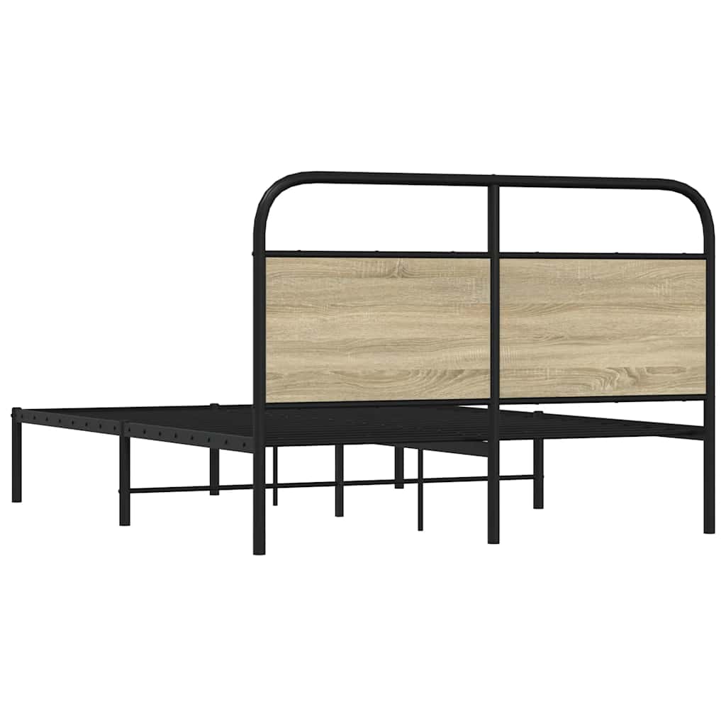 sengeramme 135x190 cm uden madras konstrueret træ sonoma-eg