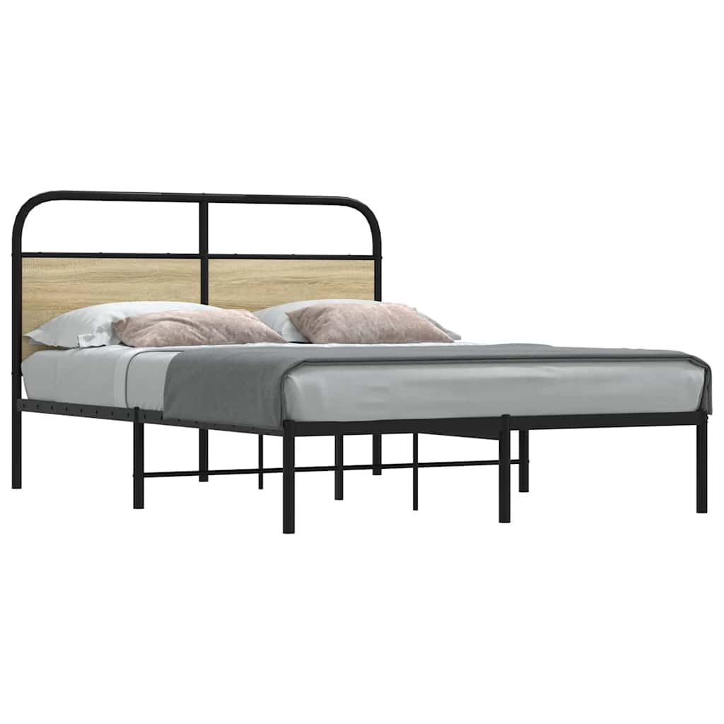 sengeramme 140x190 cm uden madras konstrueret træ sonoma-eg