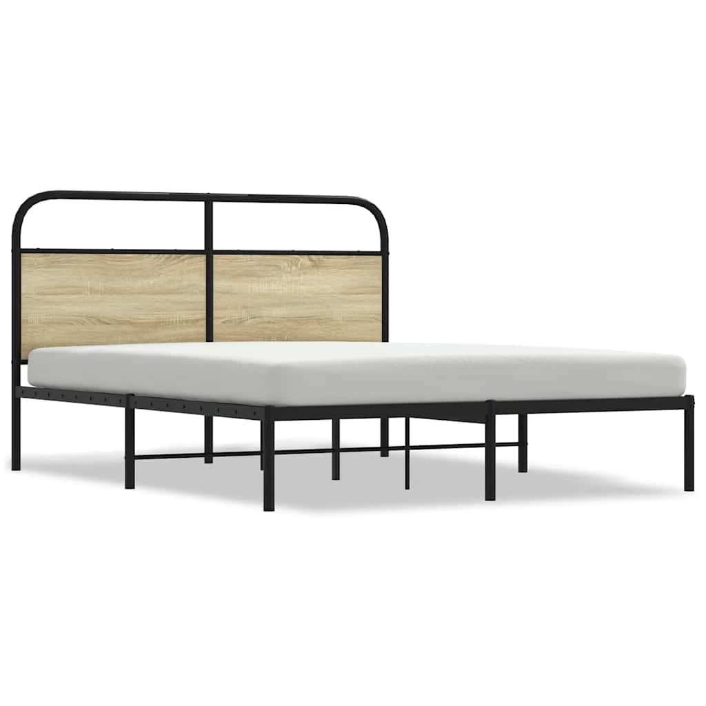 sengeramme 150x200 cm uden madras konstrueret træ sonoma-eg