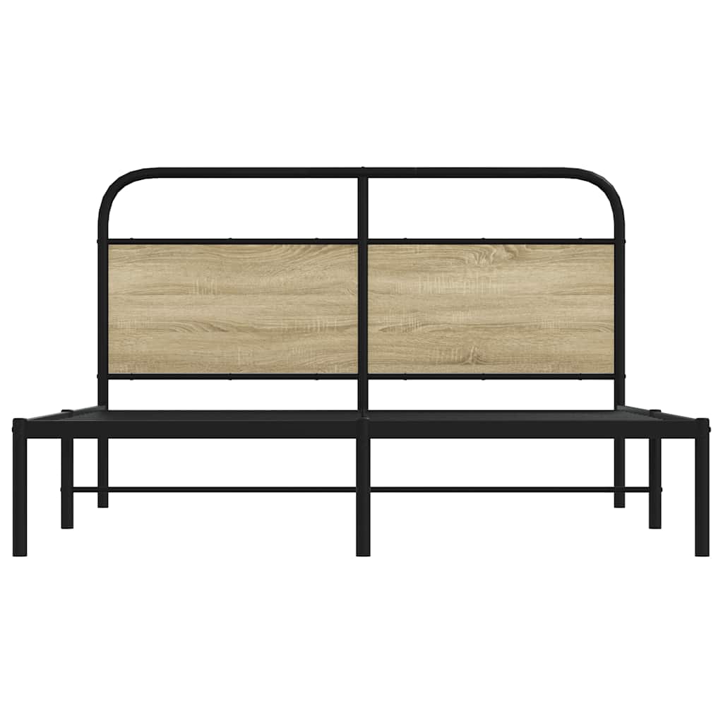 sengeramme 150x200 cm uden madras konstrueret træ sonoma-eg