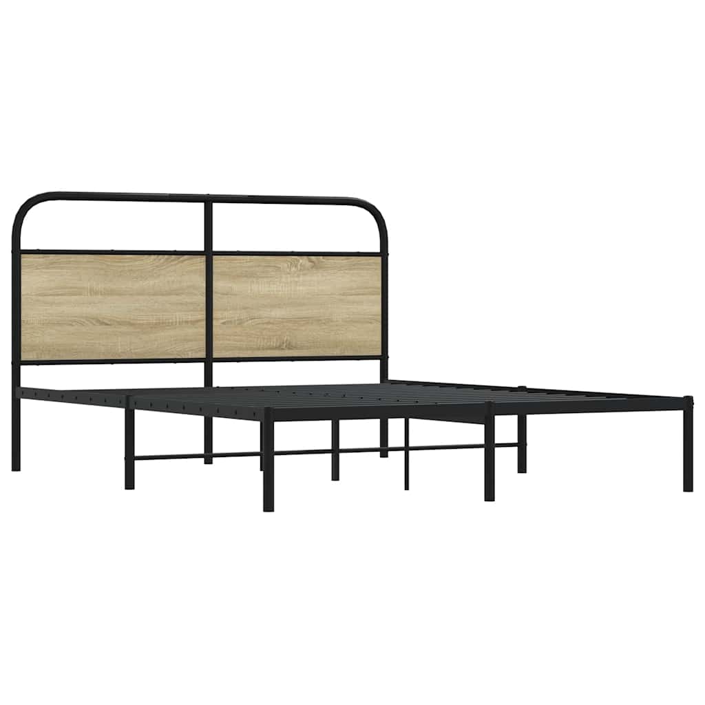 sengeramme 150x200 cm uden madras konstrueret træ sonoma-eg