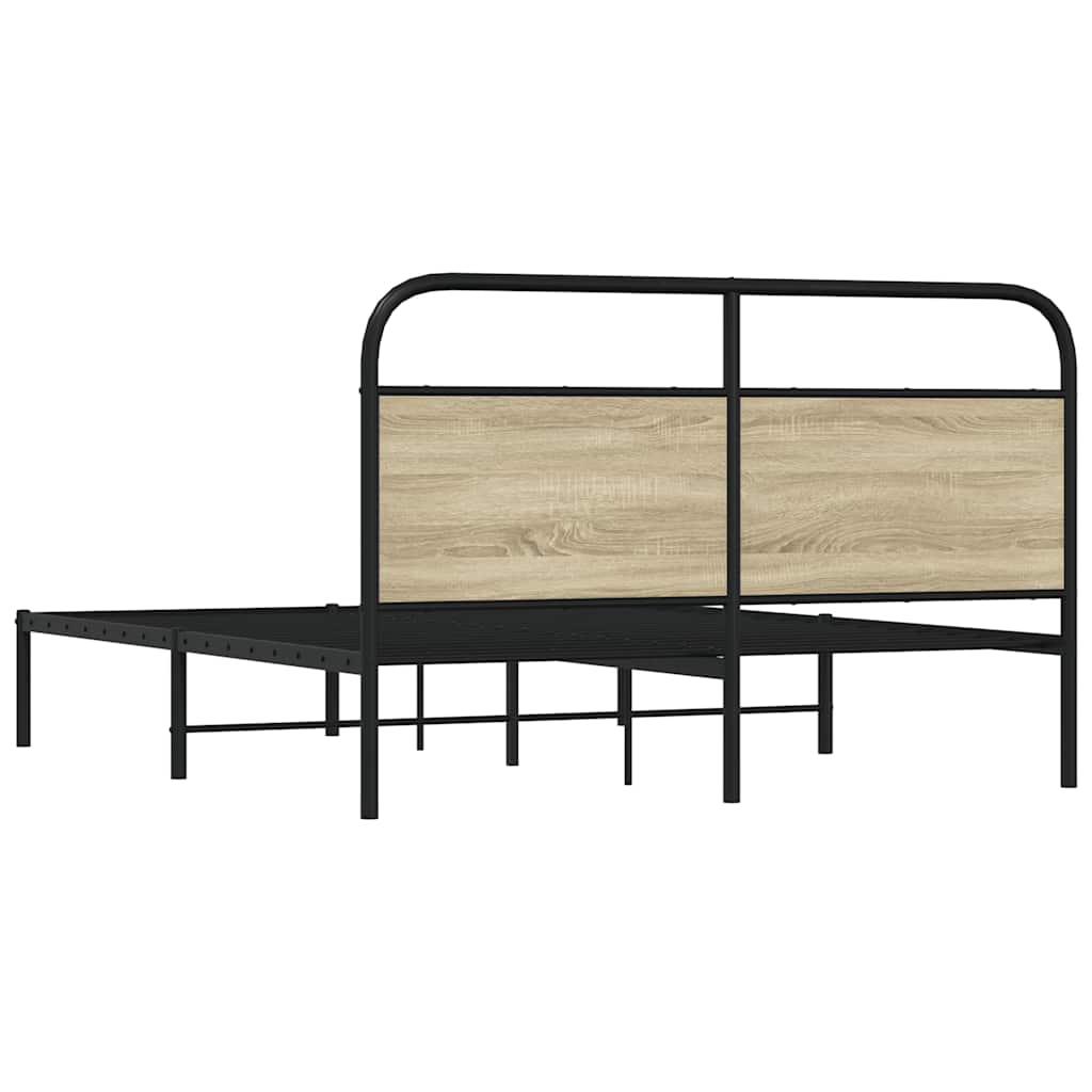 sengeramme 150x200 cm uden madras konstrueret træ sonoma-eg