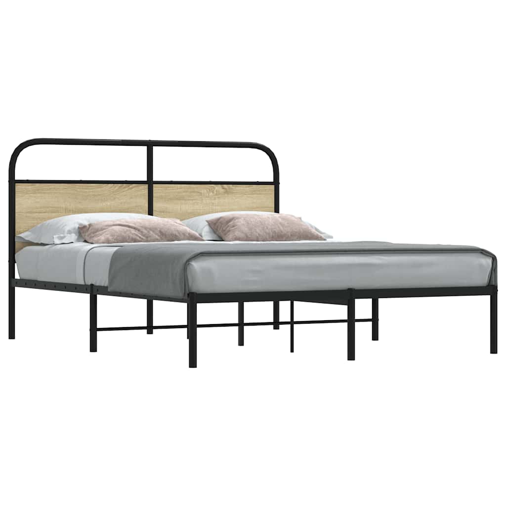 sengeramme 150x200 cm uden madras konstrueret træ sonoma-eg
