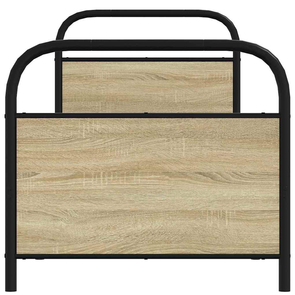sengeramme 75x190 cm uden madras konstrueret træ sonoma-eg