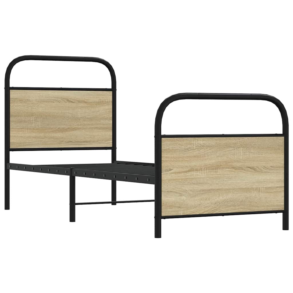 sengeramme 75x190 cm uden madras konstrueret træ sonoma-eg