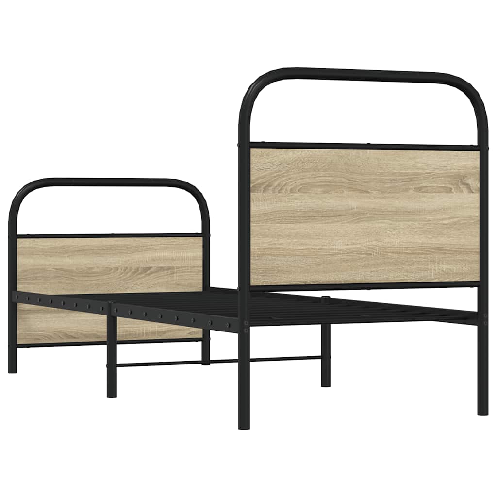sengeramme 75x190 cm uden madras konstrueret træ sonoma-eg