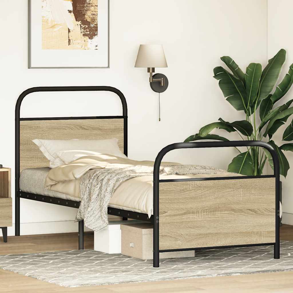 sengeramme 80x200 cm uden madras konstrueret træ sonoma-eg