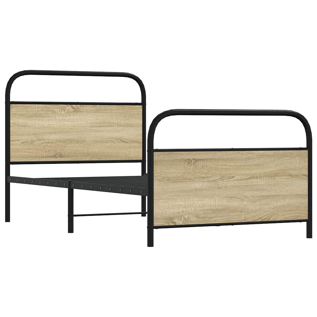 sengeramme 90x190 cm uden madras konstrueret træ sonoma-eg
