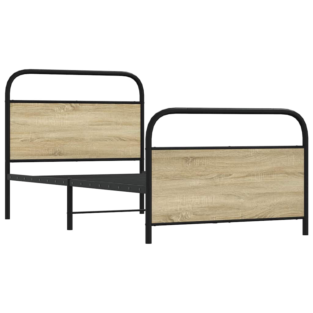 sengeramme 100x190 cm uden madras konstrueret træ sonoma-eg