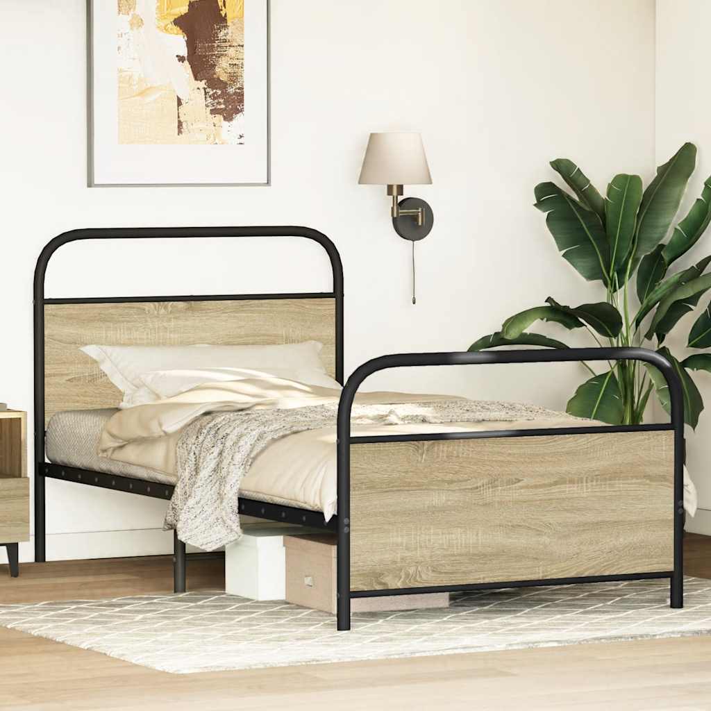 sengeramme 100x200 cm uden madras konstrueret træ sonoma-eg