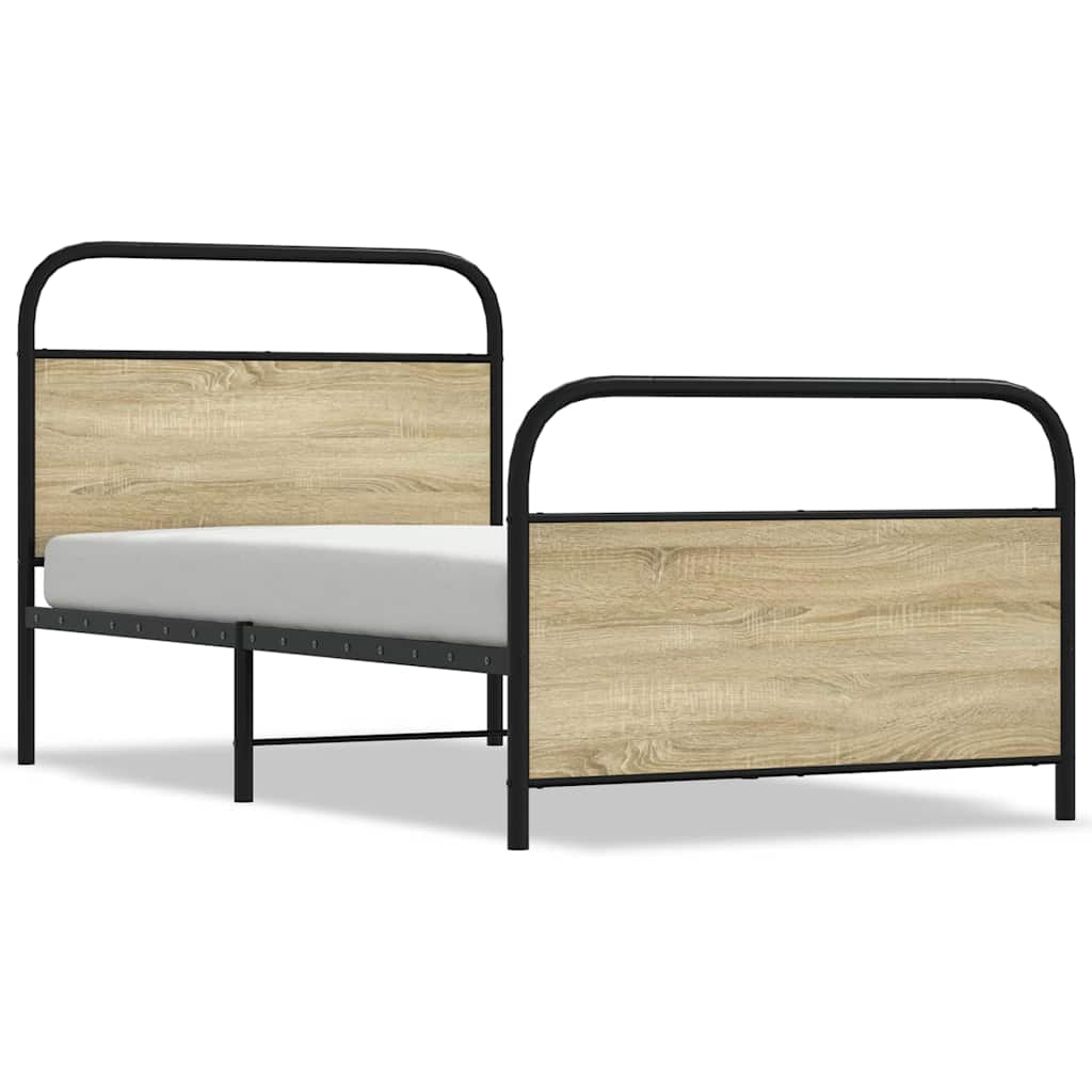 sengeramme 107x203 cm uden madras konstrueret træ sonoma-eg