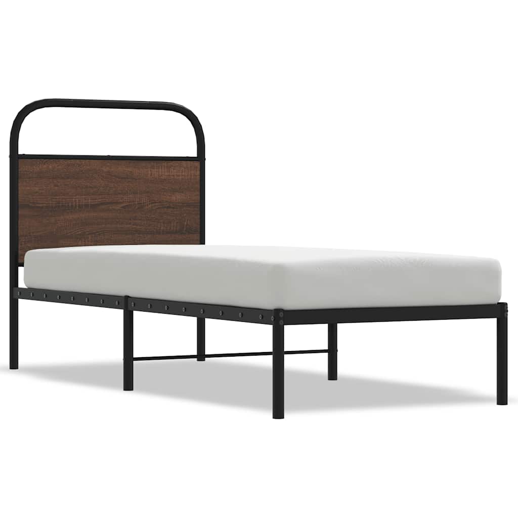sengeramme 80x200 cm uden madras konstrueret træ brunt eg