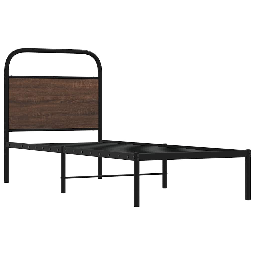 sengeramme 80x200 cm uden madras konstrueret træ brunt eg