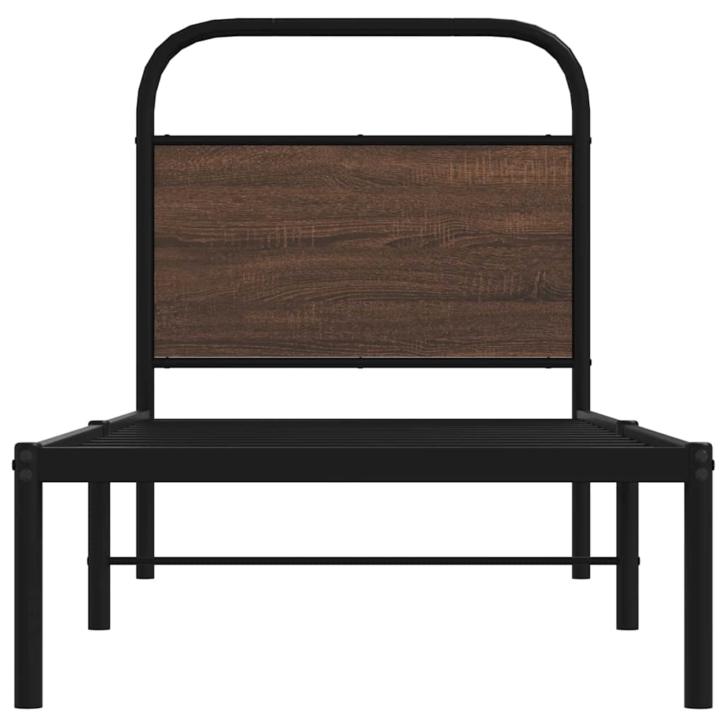 sengeramme 80x200 cm uden madras konstrueret træ brunt eg