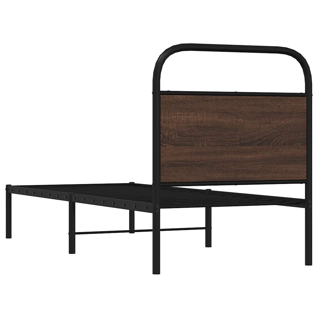 sengeramme 80x200 cm uden madras konstrueret træ brunt eg
