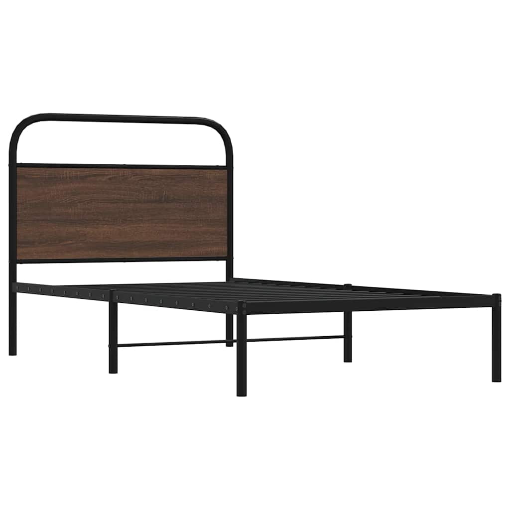 sengeramme 100x200 cm uden madras konstrueret træ brunt eg