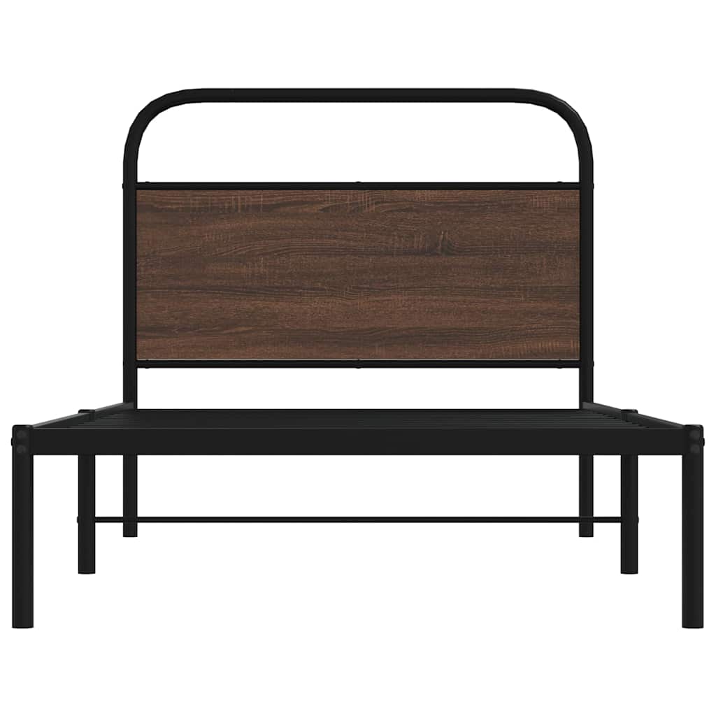 sengeramme 100x200 cm uden madras konstrueret træ brunt eg