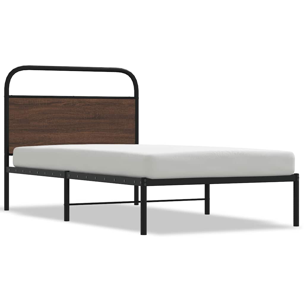 sengeramme 107x203 cm uden madras konstrueret træ brunt eg