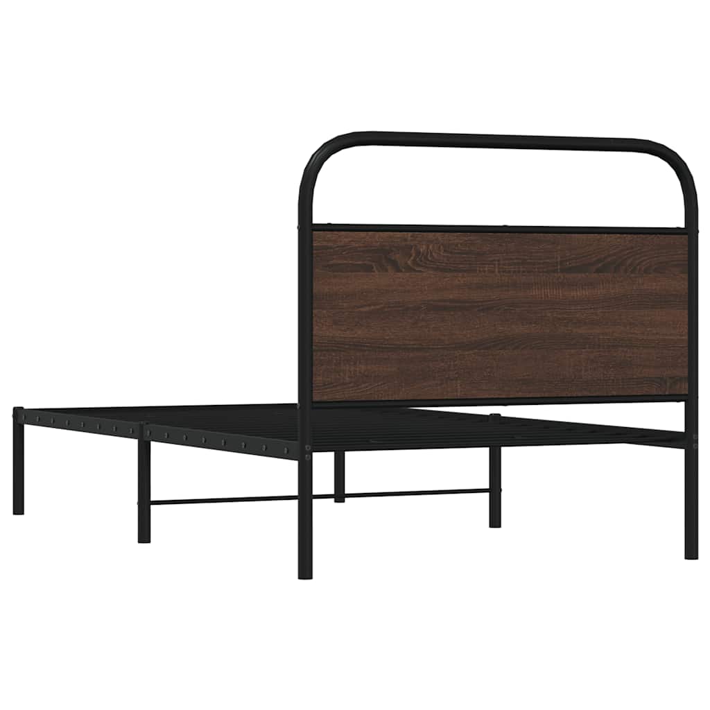 sengeramme 107x203 cm uden madras konstrueret træ brunt eg