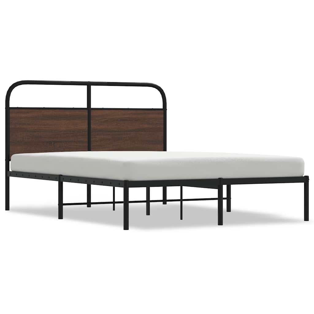 sengeramme 120x190 cm uden madras konstrueret træ brunt eg
