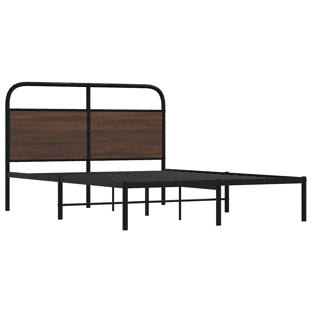 sengeramme 120x190 cm uden madras konstrueret træ brunt eg