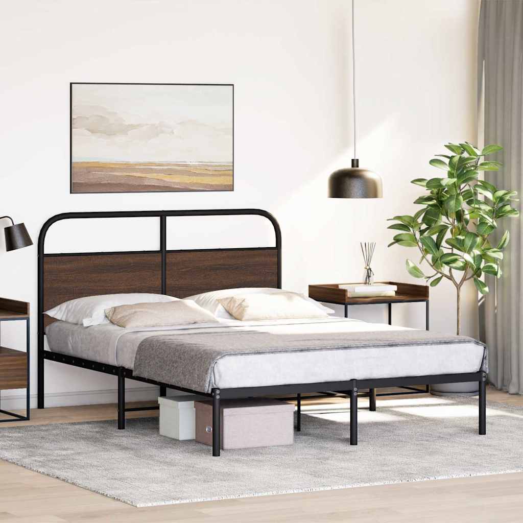 sengeramme 120x190 cm uden madras konstrueret træ brunt eg