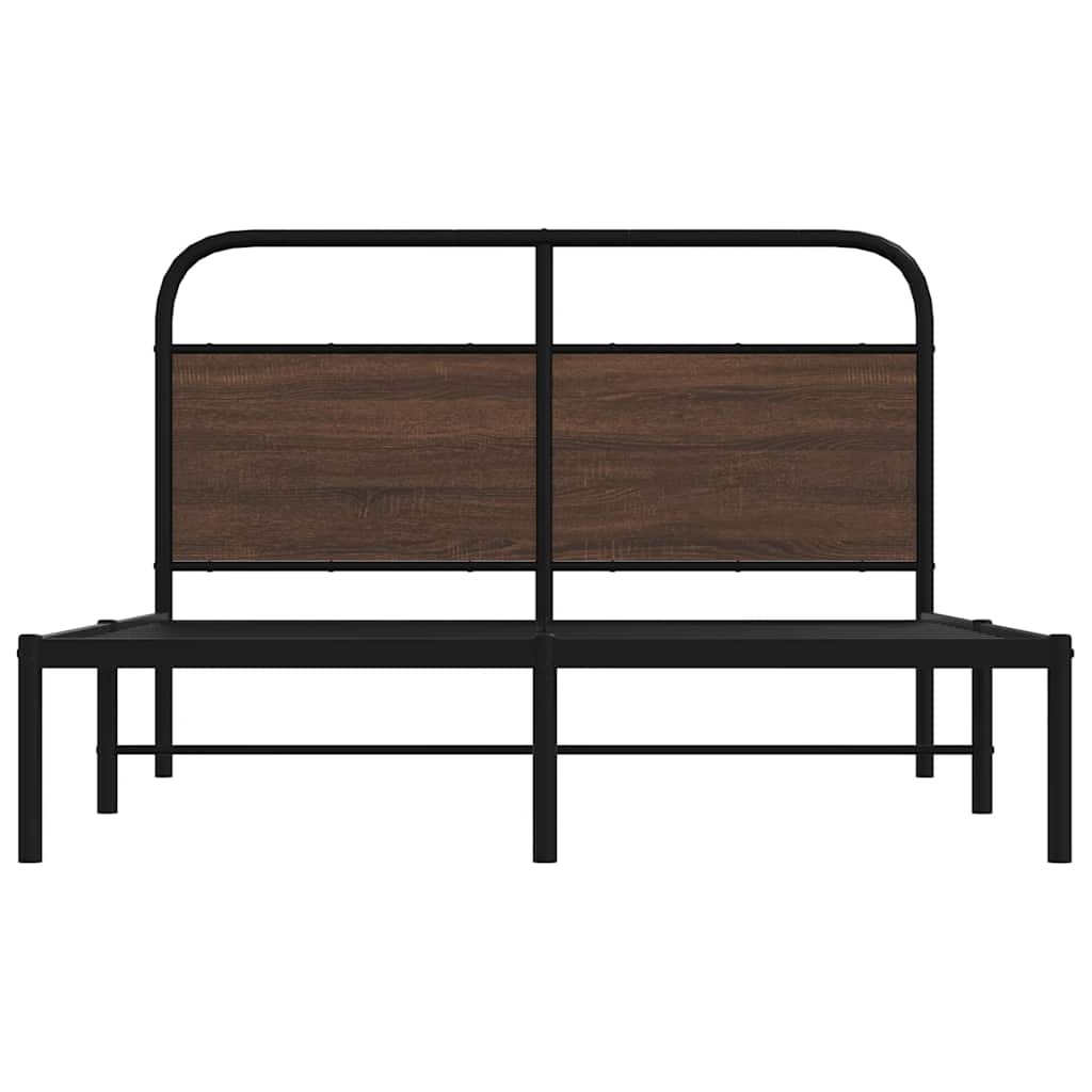 sengeramme 120x190 cm uden madras konstrueret træ brunt eg