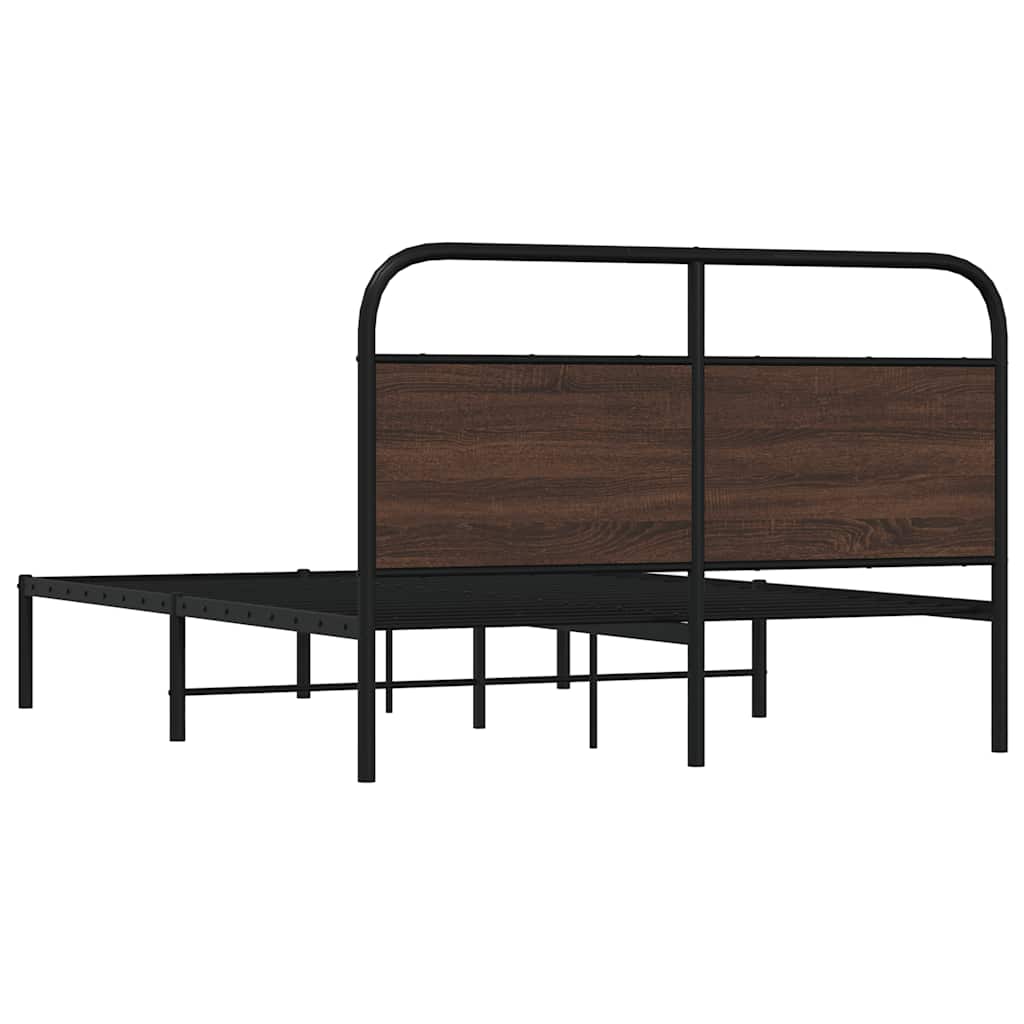 sengeramme 120x190 cm uden madras konstrueret træ brunt eg