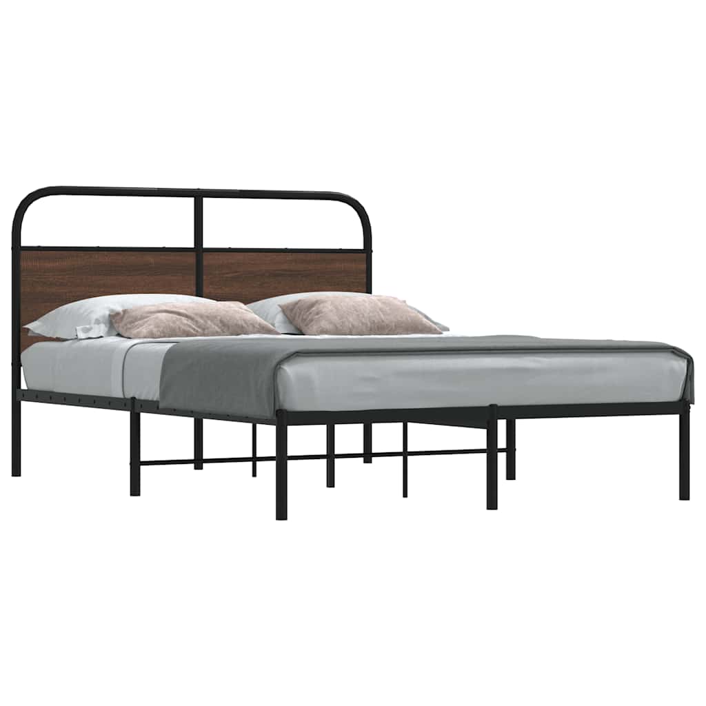 sengeramme 120x190 cm uden madras konstrueret træ brunt eg