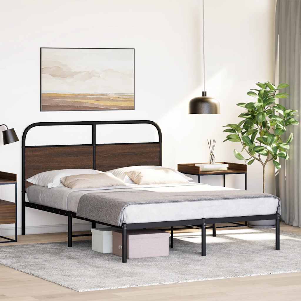 sengeramme 120x200 cm uden madras konstrueret træ brunt eg