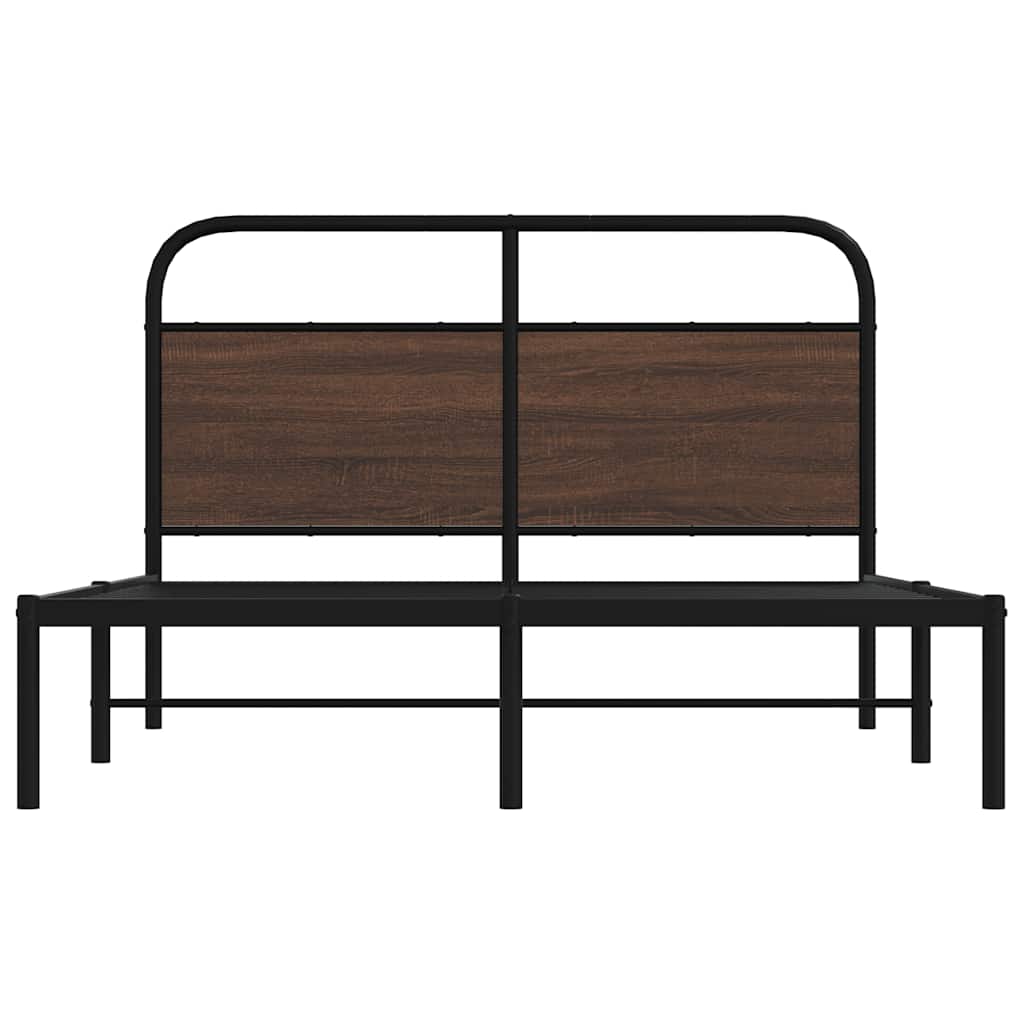 sengeramme 120x200 cm uden madras konstrueret træ brunt eg