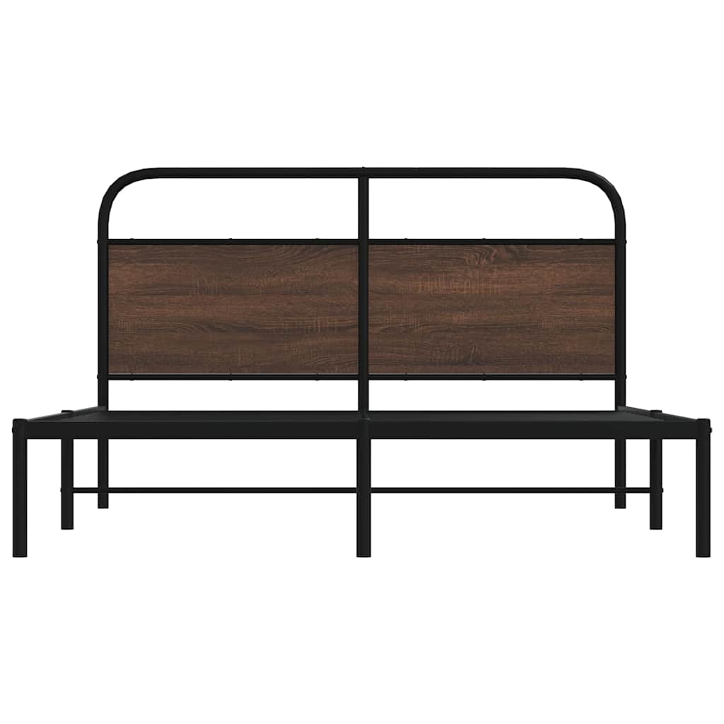 sengeramme 150x200 cm uden madras konstrueret træ brunt eg
