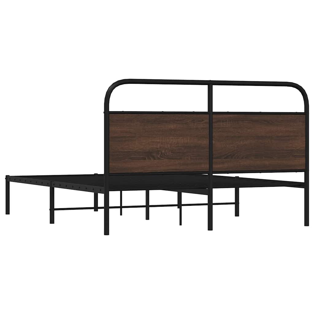 sengeramme 150x200 cm uden madras konstrueret træ brunt eg