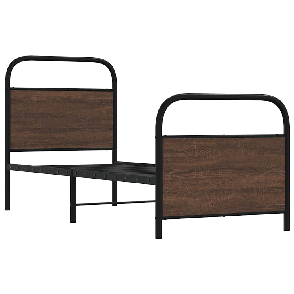 sengeramme 80x200 cm uden madras konstrueret træ brunt eg